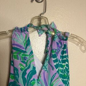 Vibrant Leaf Print Halter Blouse